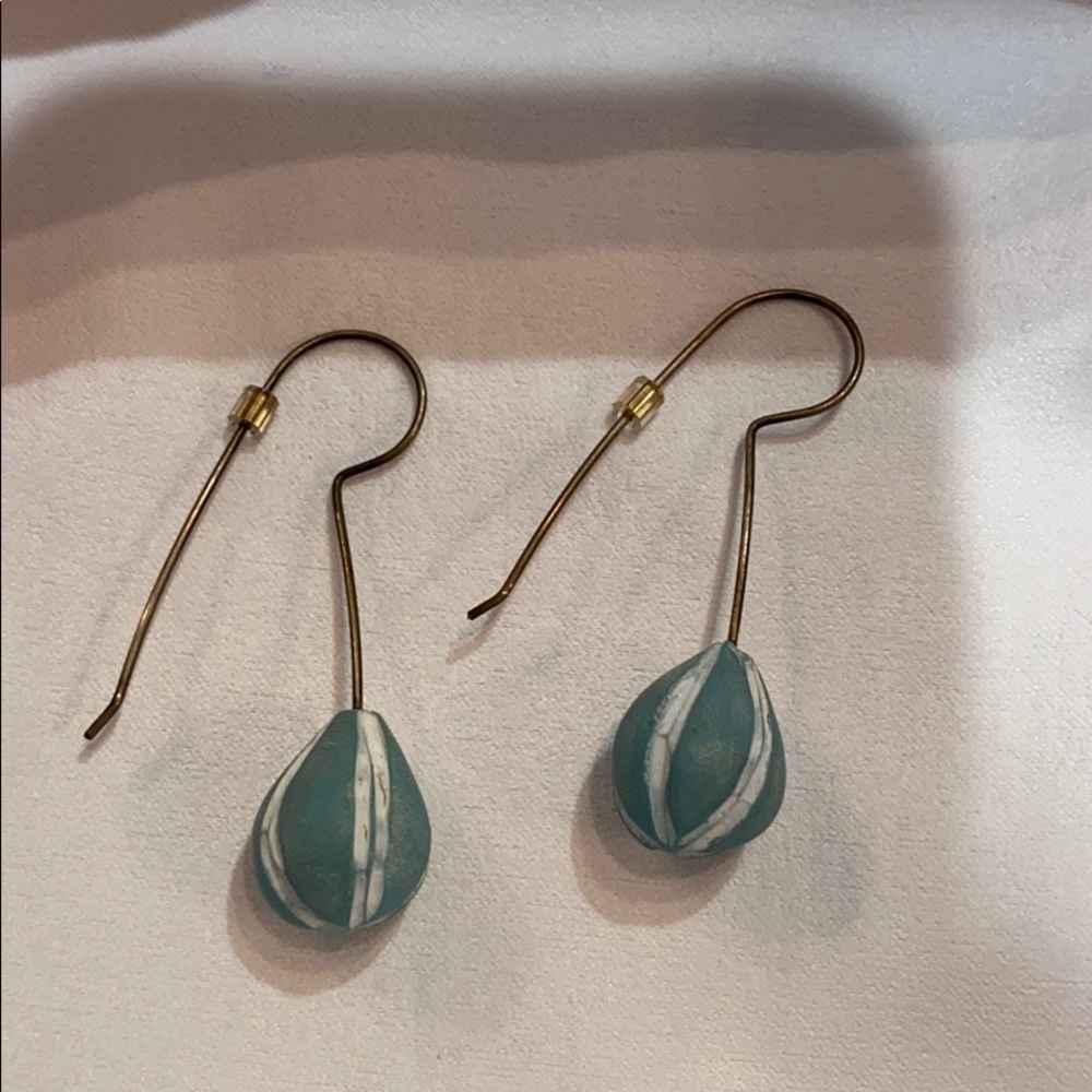 Cute blue ball earrings from Anthropologie